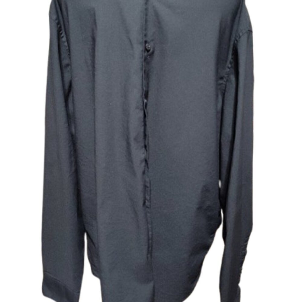Calvin Klein Black Long Sleeve Dress Shirt Oeko Tex Extra Large Slim Fit - Picture 2 of 12